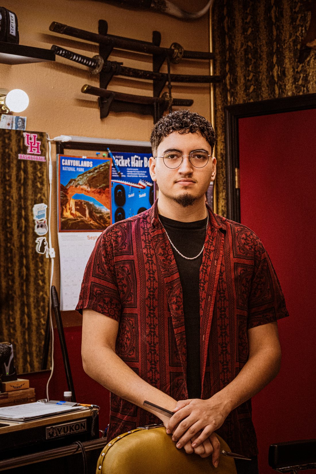 Josiah, barber at Dusty Jo's Debonaire Depot